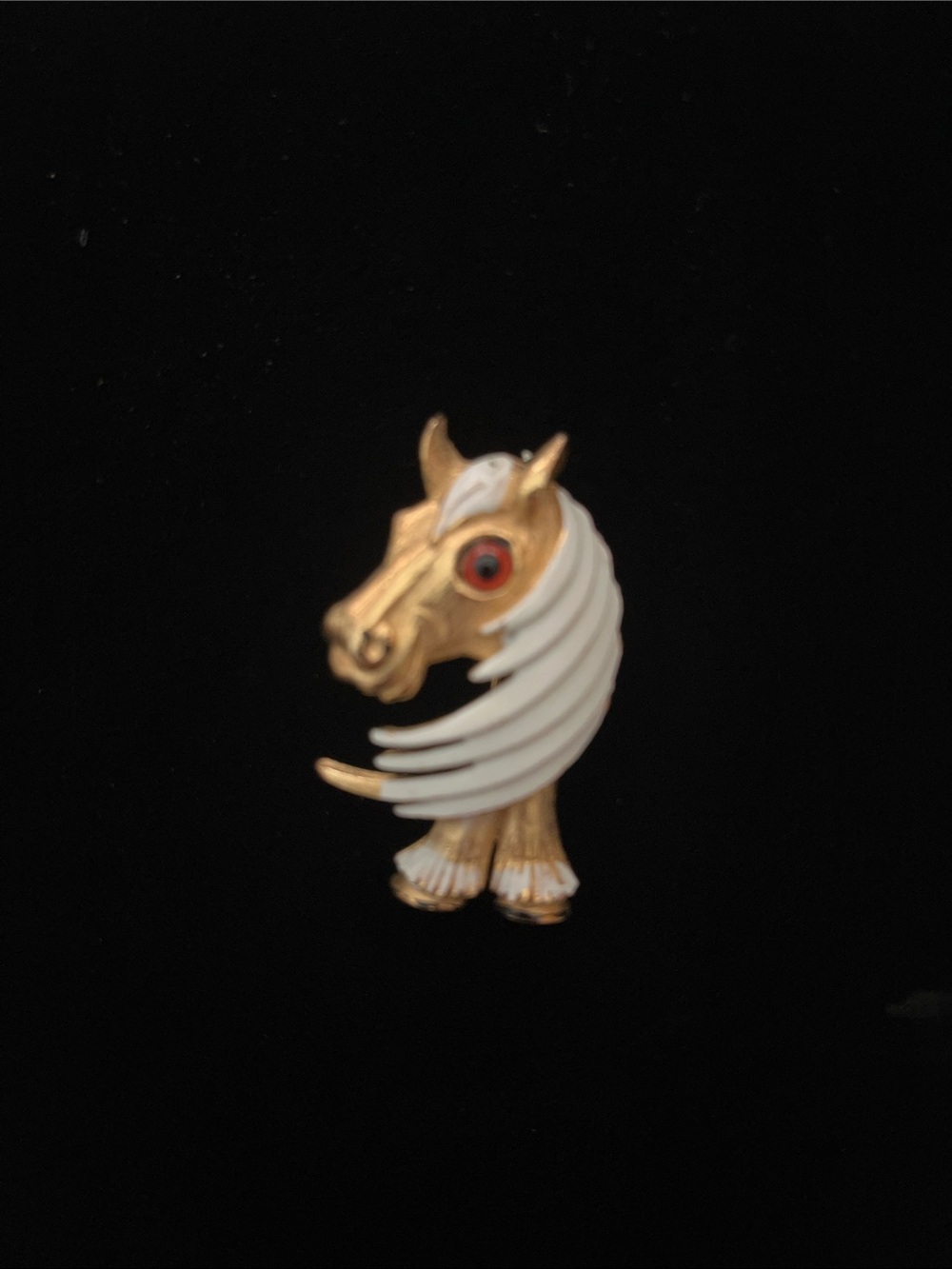 RARE Vintage 1960’s Florenza Enameled Whimsical Horse Brooch - Caricature - READ
